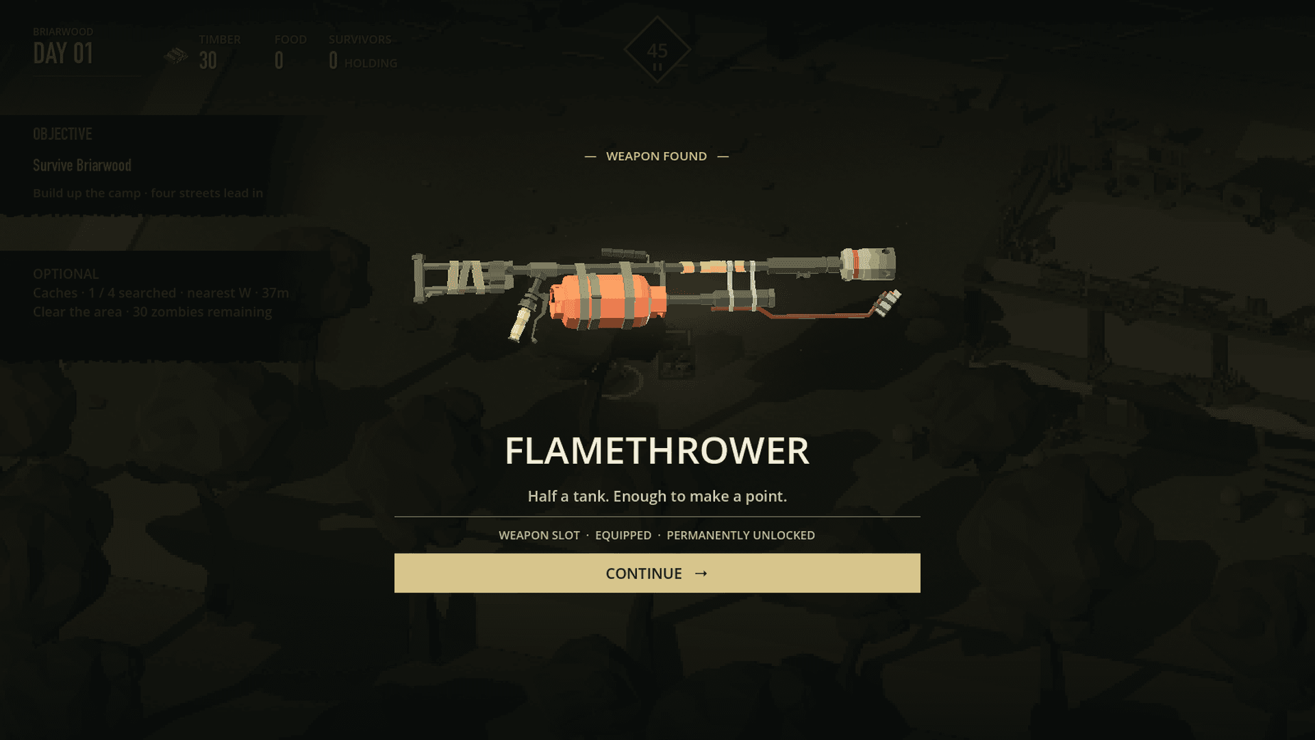 a yard cache opened: the flamethrower