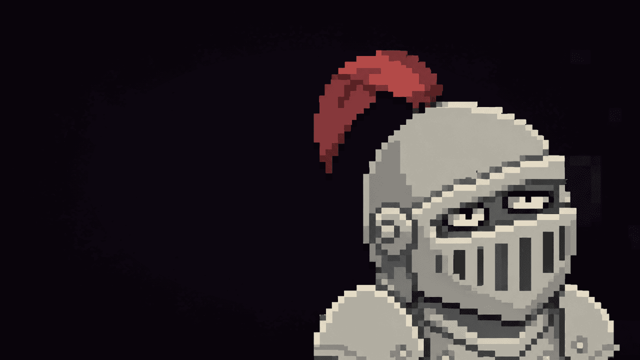 the knight on the right and nothing else — the left half is free for a face cam or a title